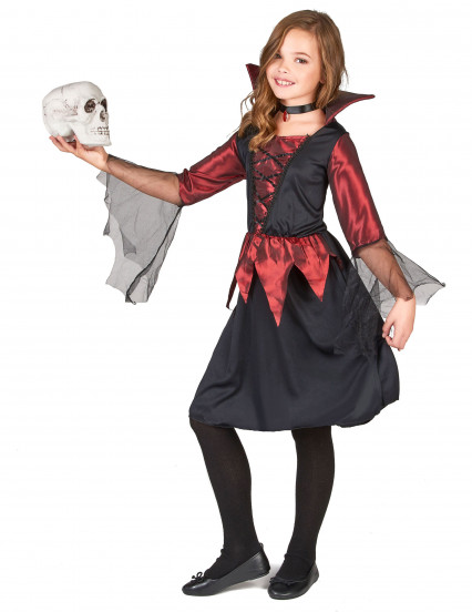 Satijnen vampierkostuum voor Halloween voor meisjes 2
