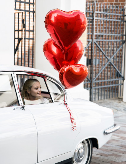 Aluminium ballon hart rood 45 cm 3