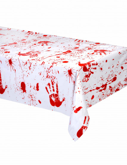 Plastic tafelkleed bebloede handen 137 x 274 cm 1