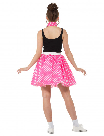 Roze stippenkostuum voor dames, jaren 50 4