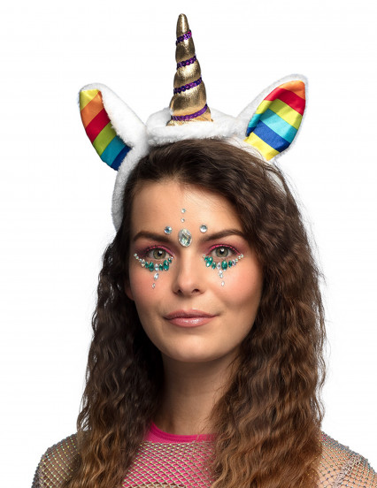 Eenhoornhoofdband met veelkleurige oren voor volwassenen 2
