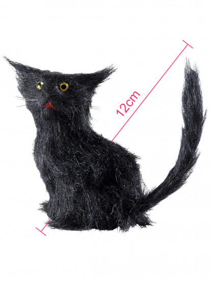 Zwarte kat 12 cm Halloween 2