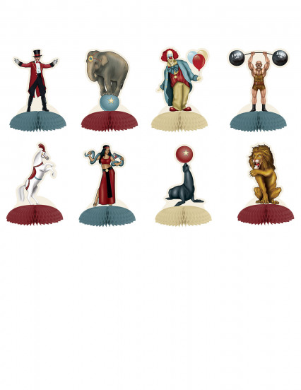 8 Kleine middenstukken Circus Vintage thema 12;7 cm 1