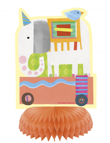 3 Oranje Little Circus papieren centerpieces 25,4 x 15,2 cm 1