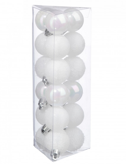 18 Mini witte kerstballen 3 cm 1
