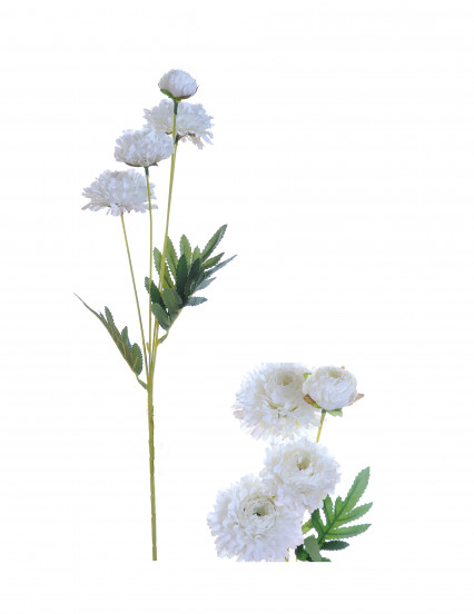 Witte kunstmatige Zinnia-bloemen op 24 inch steel Witte kunstmatige Zinnia-bloemen op 24 inch steel