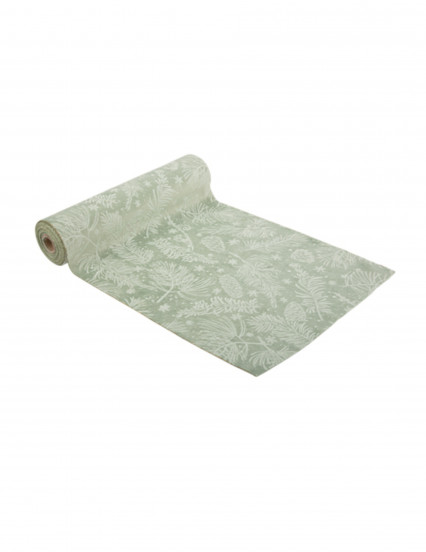 Verdigris botanische kerst tafelloper 28cm x 3m Verdigris botanische kerst tafelloper 28cm x 3m