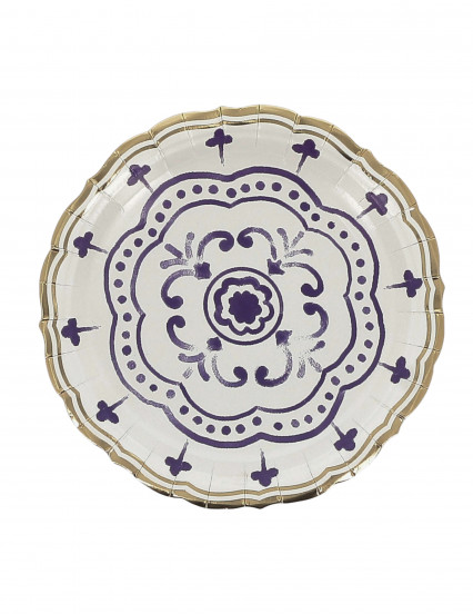 8 kleine borden met blauwe decoratie 18 cm 1